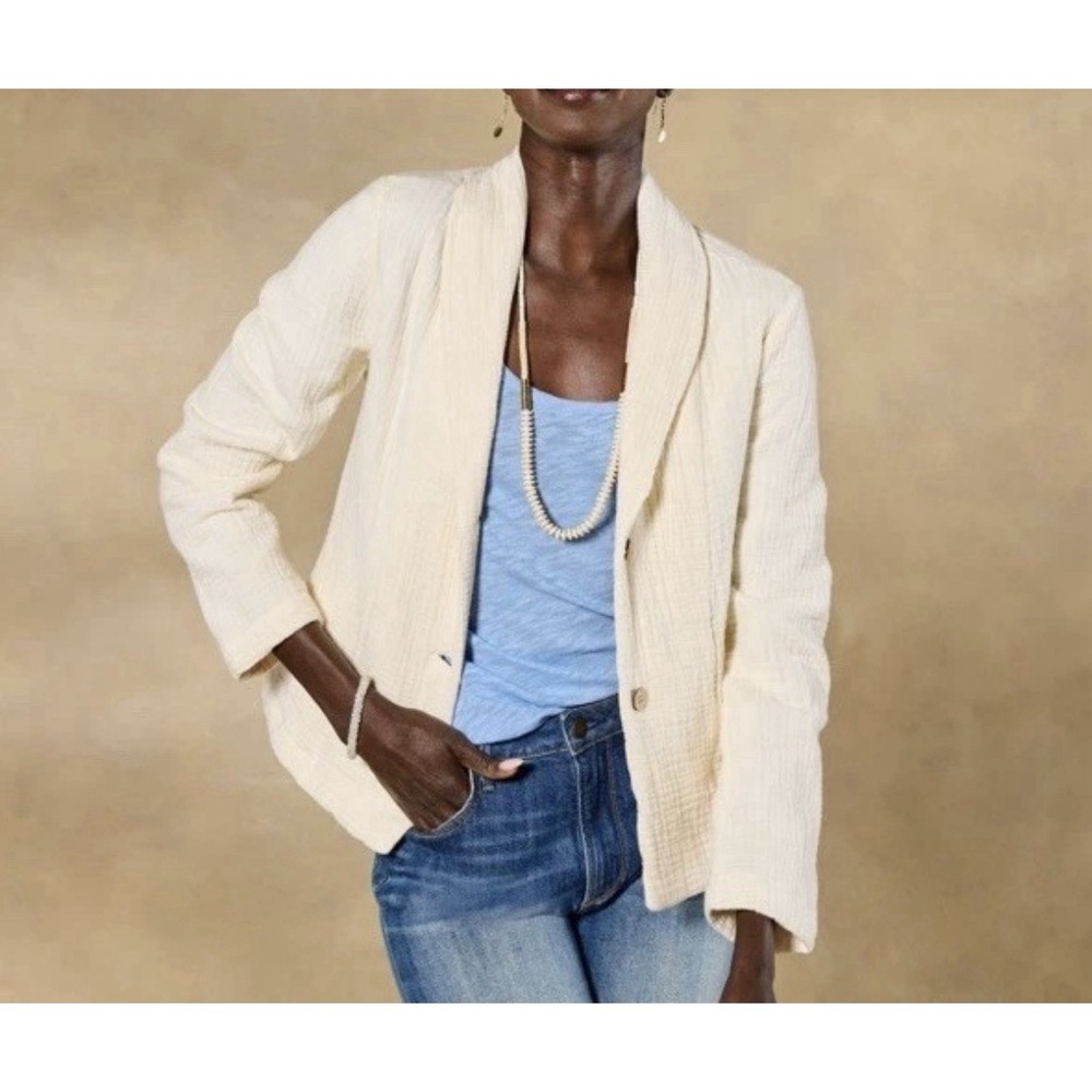 NWOT DYLAN Sundance  BLAKE Cream Gauze Blazer Lightweight Casual Jacket XSmall